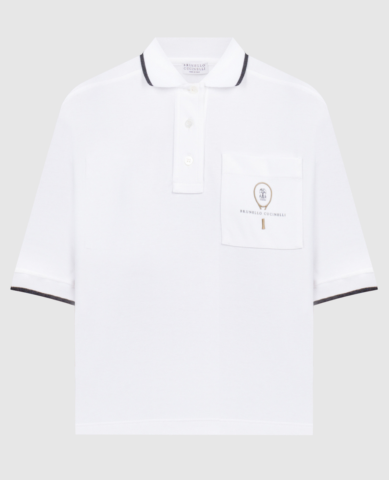 

White polo with logo Brunello Cucinelli