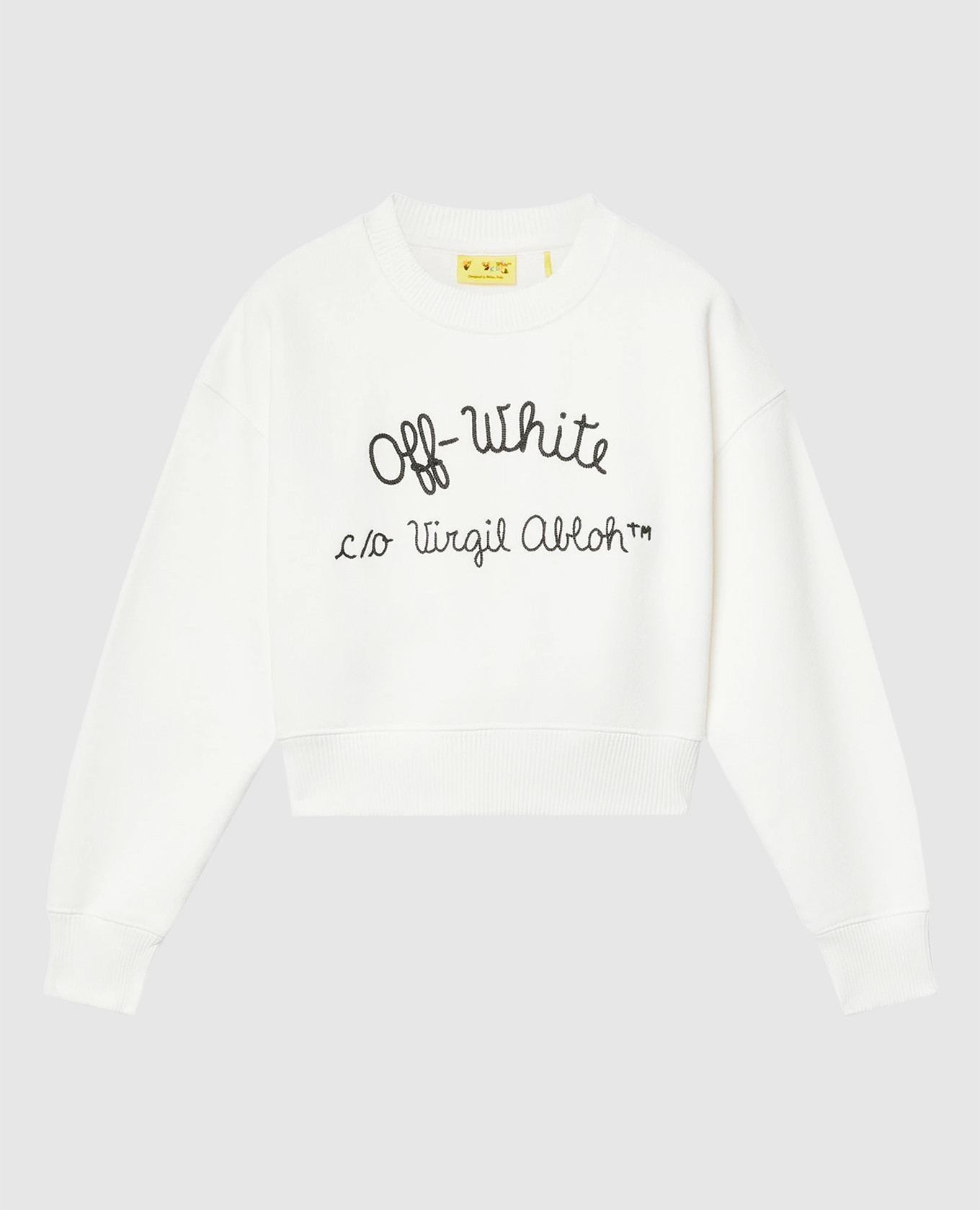 Children&#39;s white sweatshirt with logo embroidery Off-White