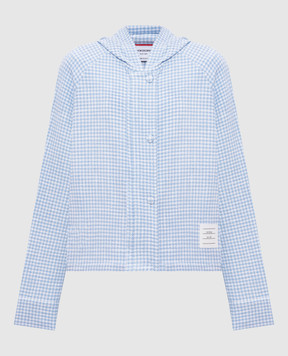 Thom Browne Blue tweed check jacket FJT392AJ0222