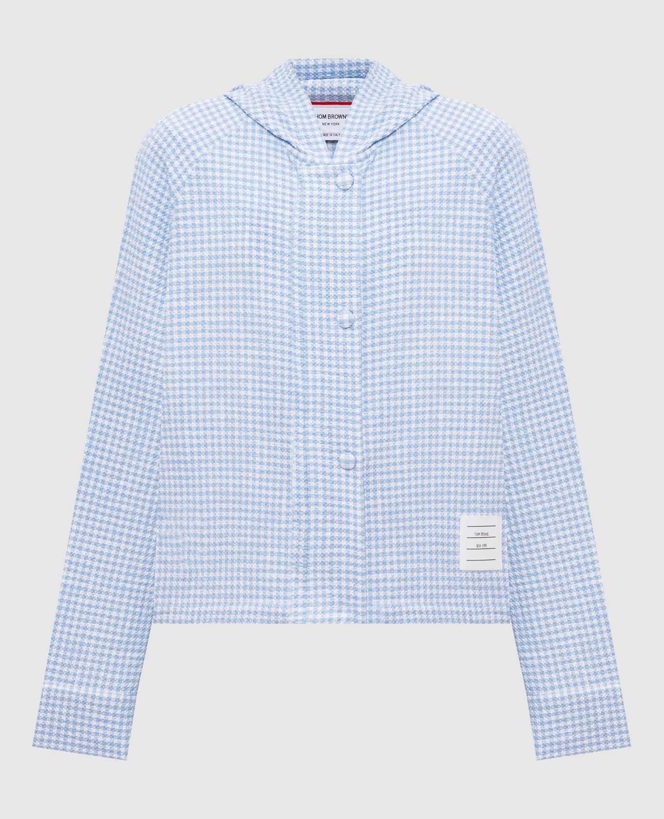 

Blue tweed check jacket Thom Browne, Light blue