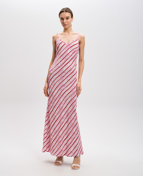 Gary Bigeni MILKA pink striped silk dress MILKASTRIPE