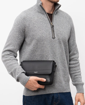 Serapian Black leather messenger bag FLAP SRSTSMML735024ACG2