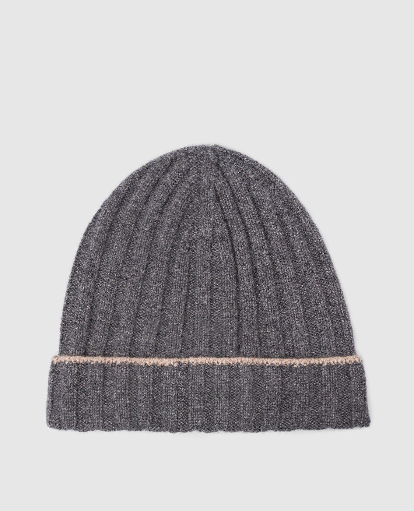 

Gray ribbed cashmere hat Brunello Cucinelli, Grey