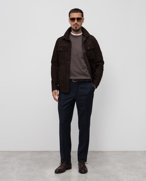 Canali Brown wool jumper MK02353C1122