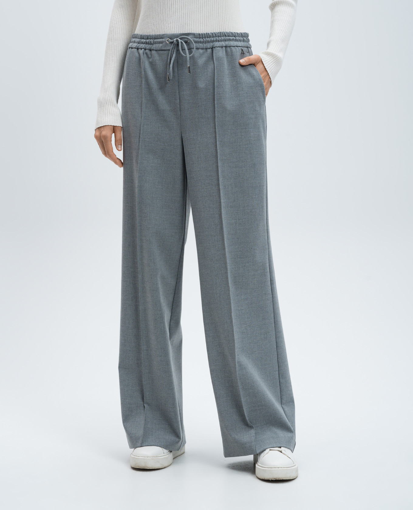 Gray pants with logo Twinset 3