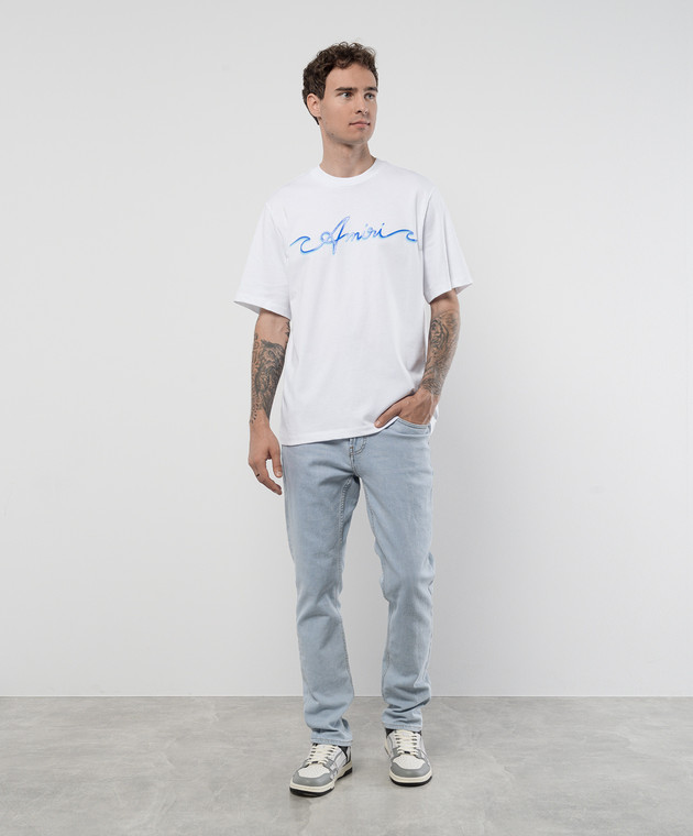 【関税込み】AMIRI ホワイト Wave ロゴプリント Tシャツ Logo Wave Tee White | The Webster