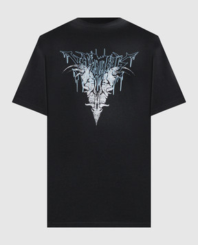 Vetements Black t-shirt with a print UA66TR670B