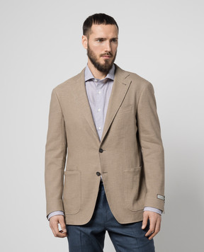 Canali Brown linen blazer CU0501823273
