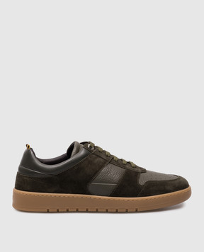 MooRER BANKSY green leather sneakers with embossed logo BANKSYP5K