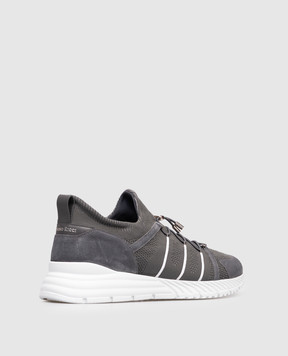 Stefano Ricci Grey combination sneakers with monogram logo UV689G6626SDPWYT
