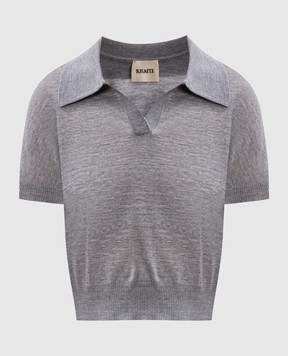 Khaite Morgane grey wool top 9747511