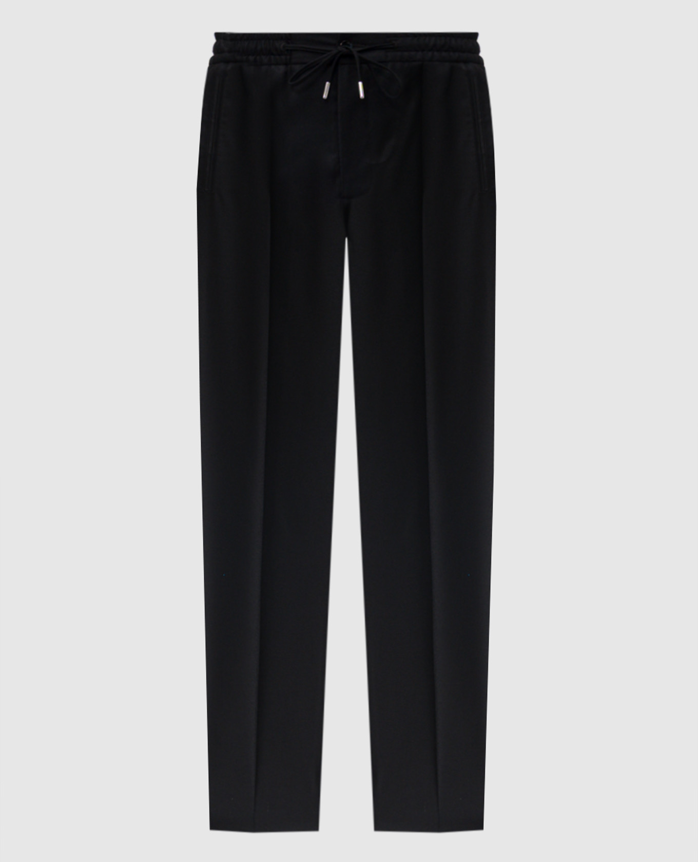 Black wool and cashmere pants