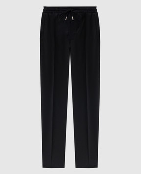 Bertolo Cashmere Black wool and cashmere pants 000290001391