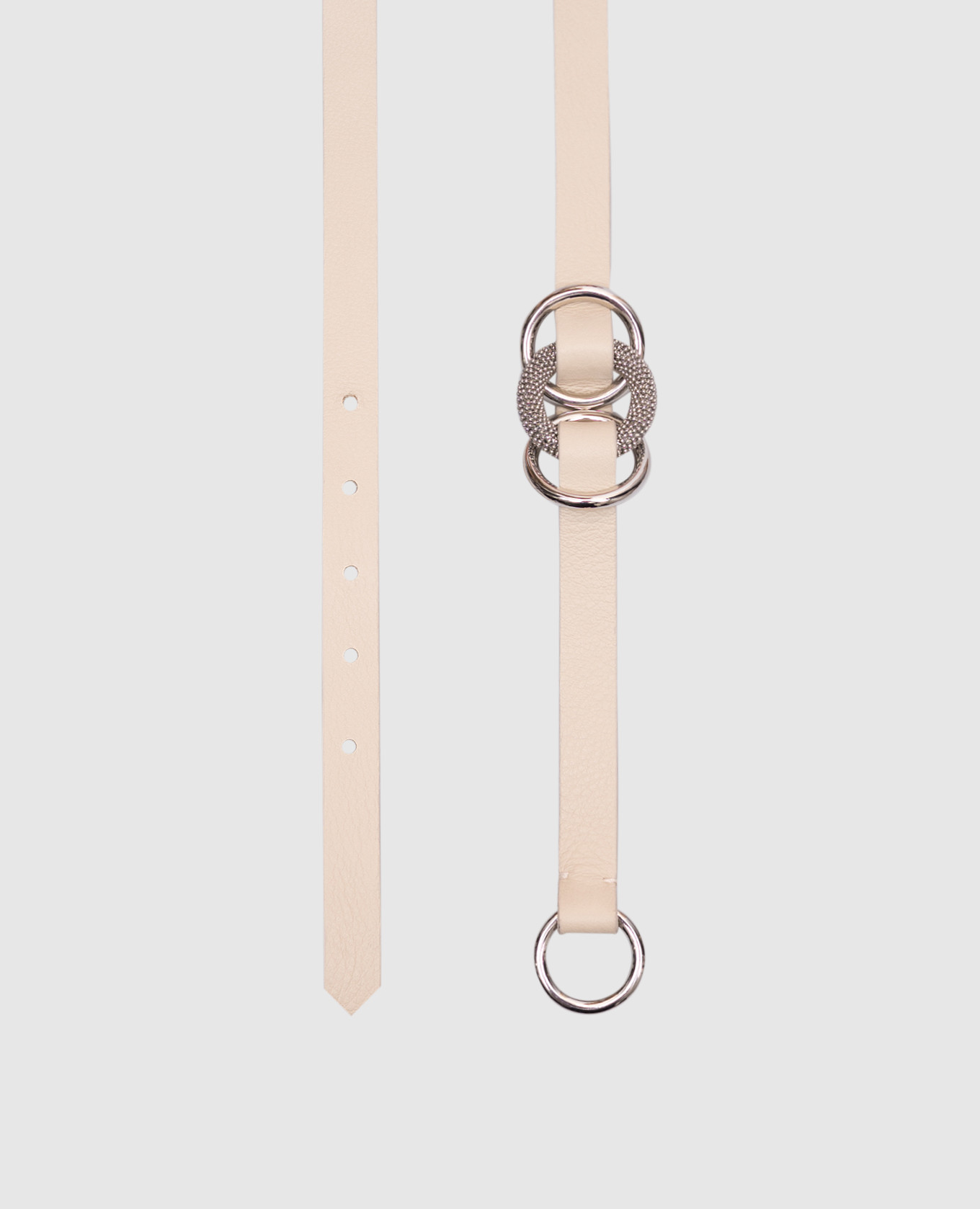 

Beige leather belt with monil chain Peserico