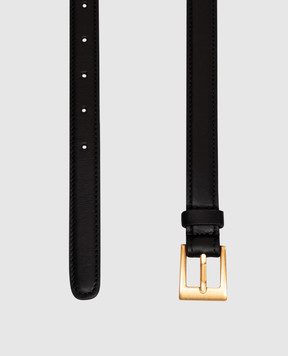 Babe Pay Pls Black leather belt with gold buckle 0C001