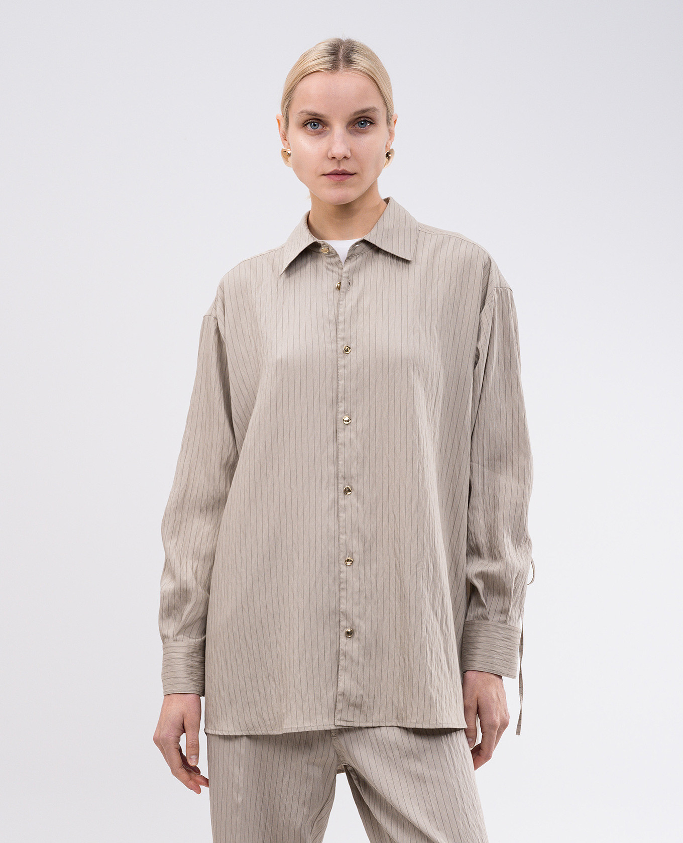 Beige Keanu striped shirt DARKPARK 3