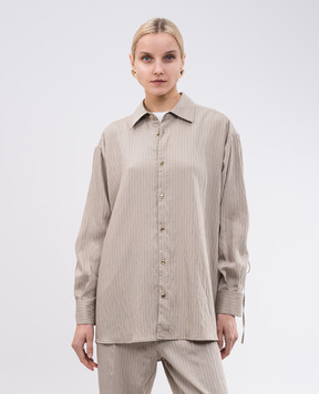 DARKPARK Beige Keanu striped shirt WSH20FAC79