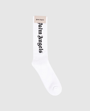 Palm Angels White socks with logo PMRA001C99FAB002