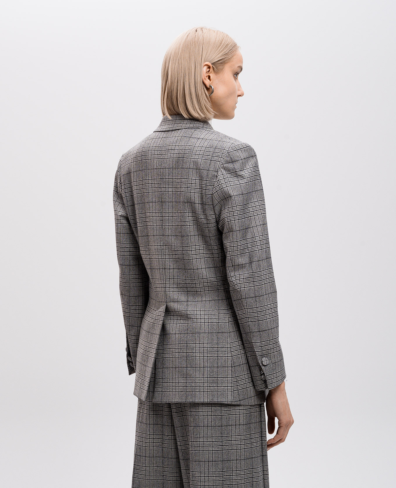 

Gray double-breasted jacket with checked wool Ballantyne, Grey