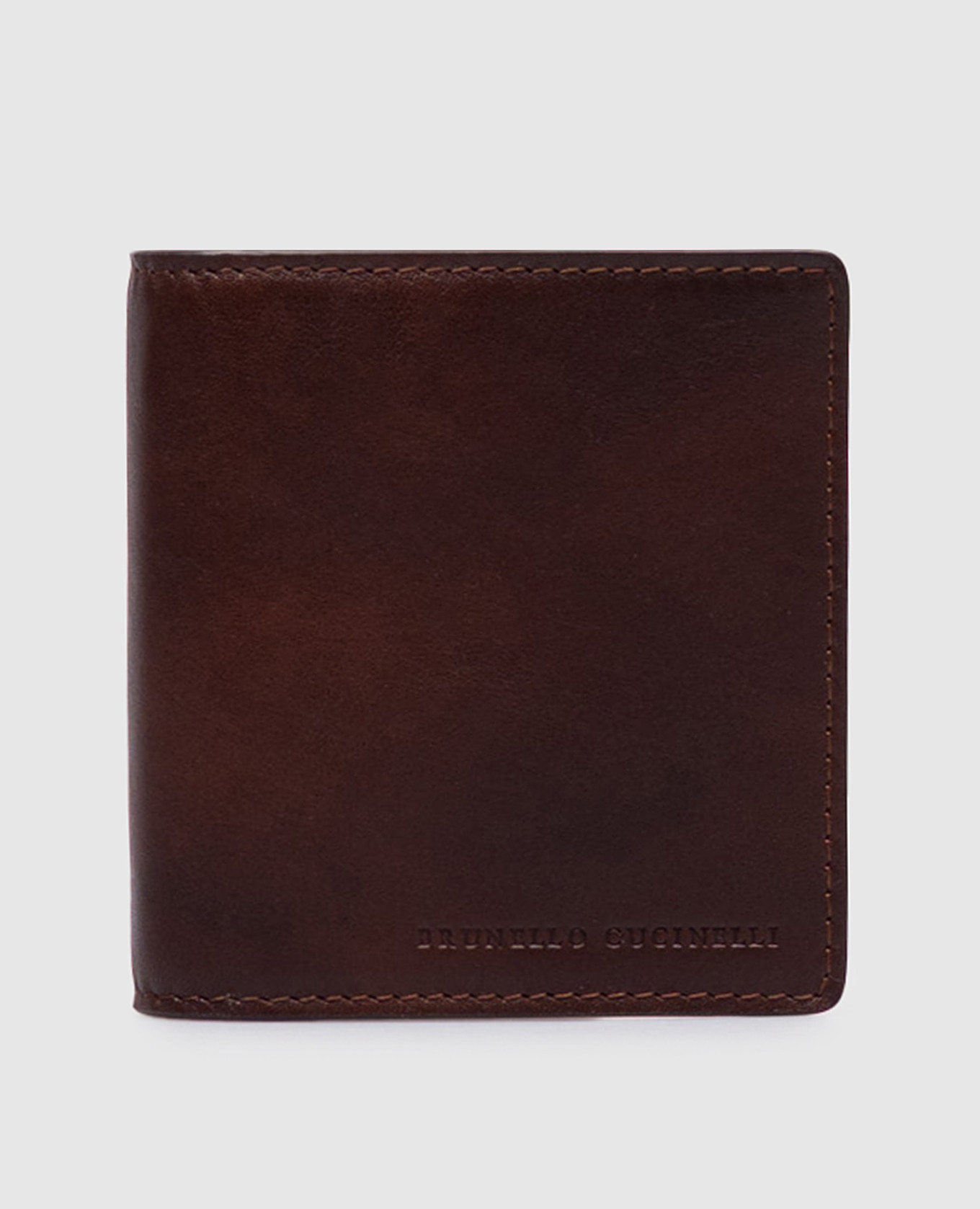 

Brown leather wallet with logo embossing Brunello Cucinelli