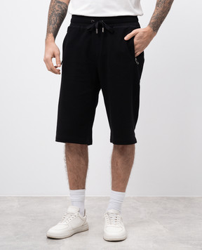 Dolce&Gabbana Black shorts with logo patch GVB7HTG7F2G