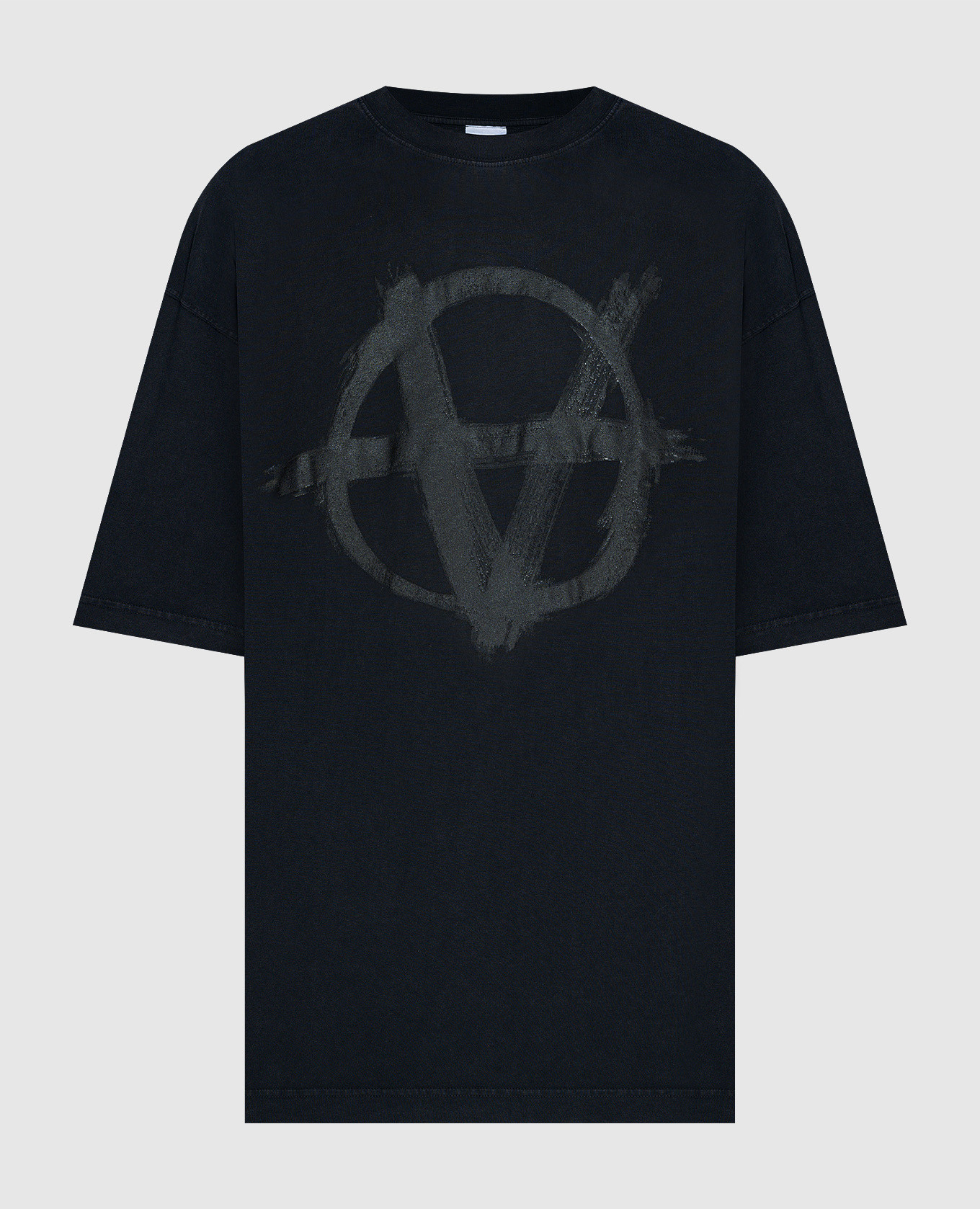 Vetements Black t-shirt with Black Anarchy logo print