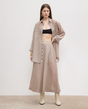 Philosophy di Lorenzo Serafini Beige skirt with wool A01062125
