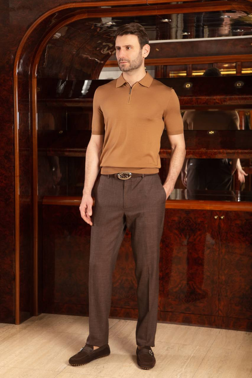 

Brown suede belt with monogram logo Stefano Ricci