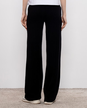 Peserico Black wool, silk and cashmere trousers with monil chain A94104F1209283
