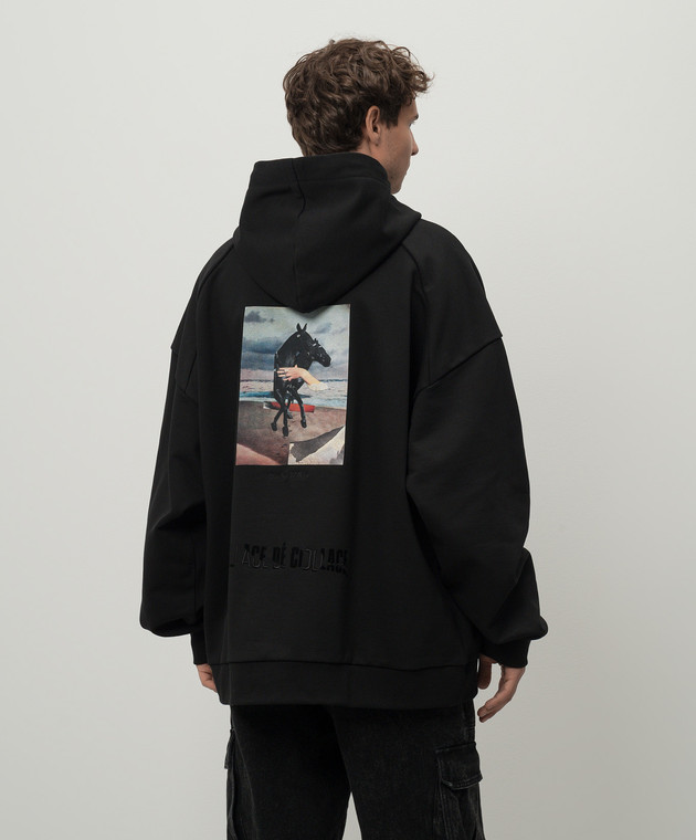 Juun.j - Charles Wilkin Black Print Hoodie JC4841P065 - shop