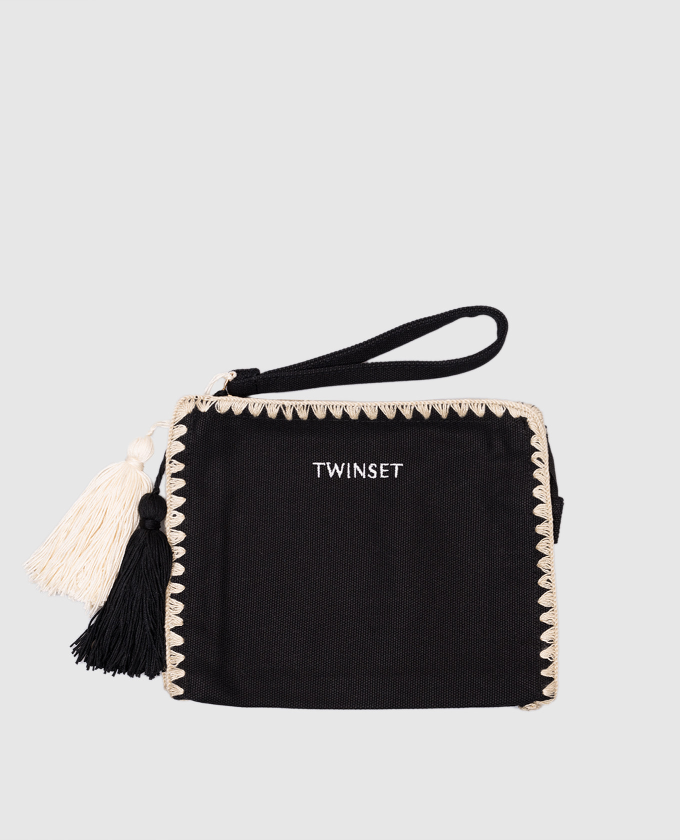 

Black cosmetic bag with logo embroidery Twinset
