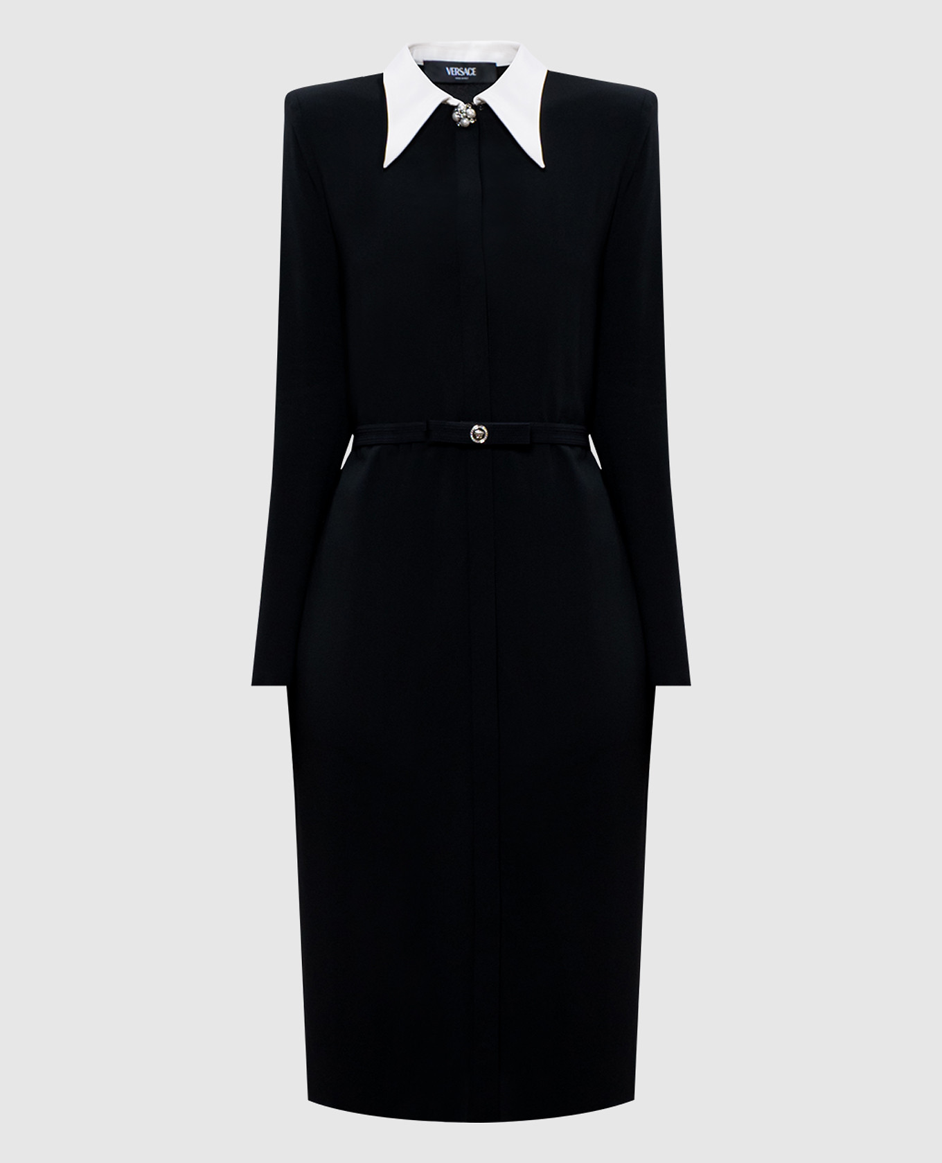 

Black midi shirt dress with a belt Versace