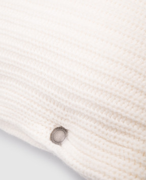 Brunello Cucinelli White cashmere checkered pillow ML1205D01