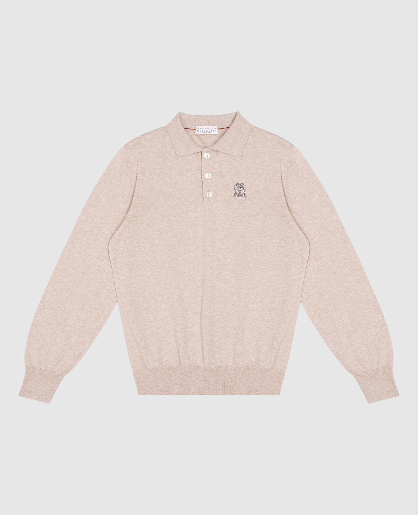 

Children's beige polo shirt with logo embroidery Brunello Cucinelli
