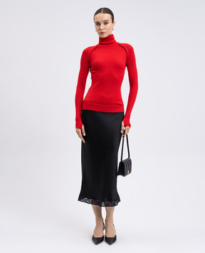 Victoria Beckham Red wool golf with logo patch 1325KTP006541A