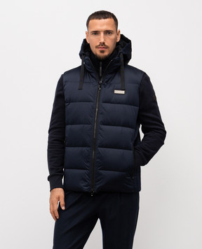 Be Florence Blue down vest with logo BE24M9