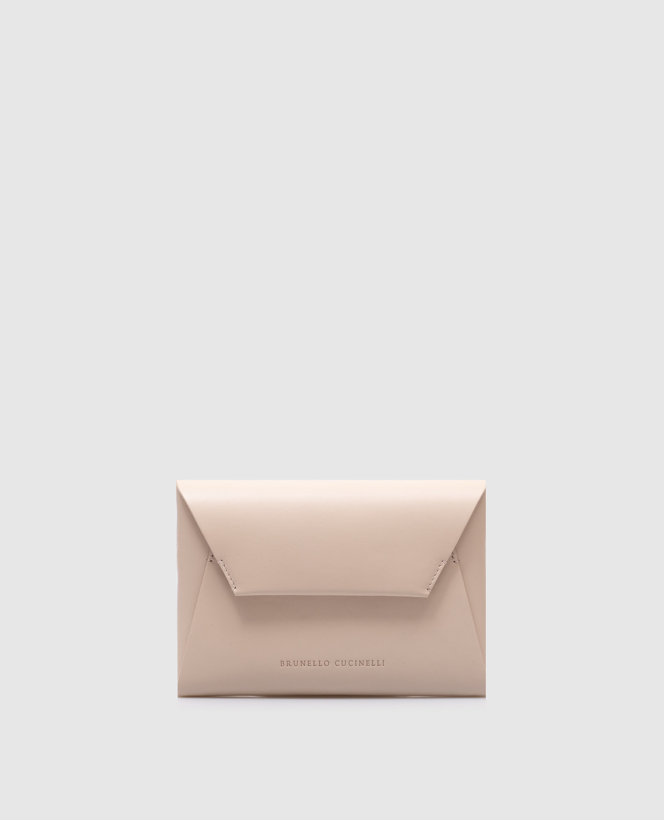 

Beige leather Duo clutch with monil chain Brunello Cucinelli