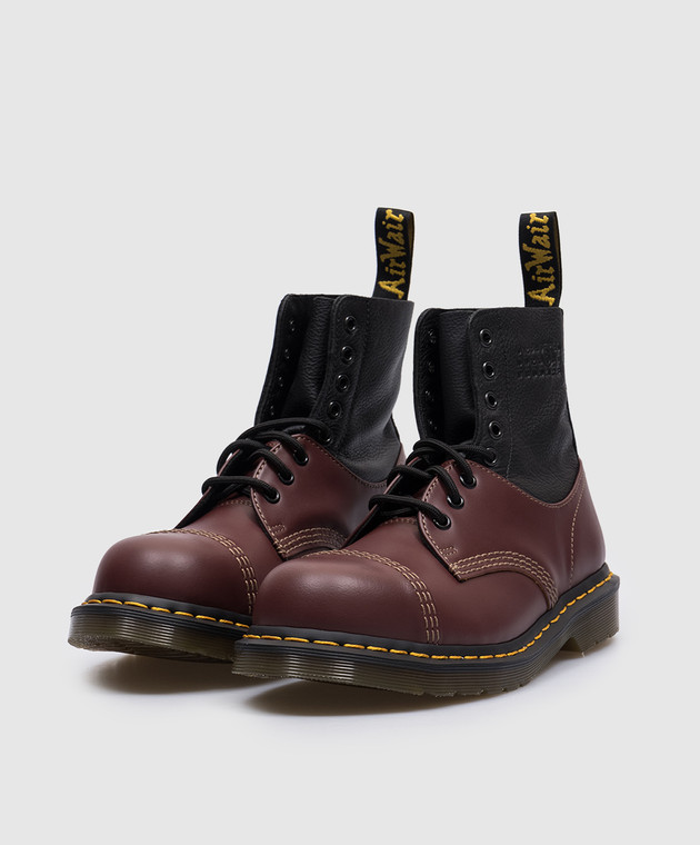Maison Margiela MM6 - Burgundy leather boots MM6 x Dr. Martens