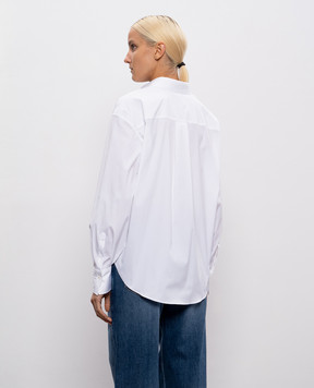 Brunello Cucinelli White shirt with a monil chain M0091MY516