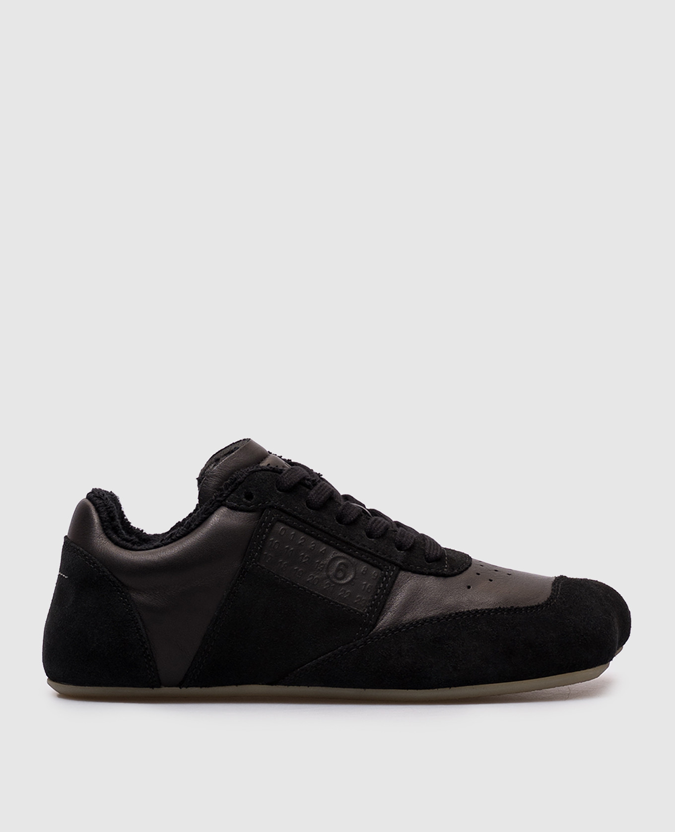 Black leather anatomical sneakers Maison Margiela MM6