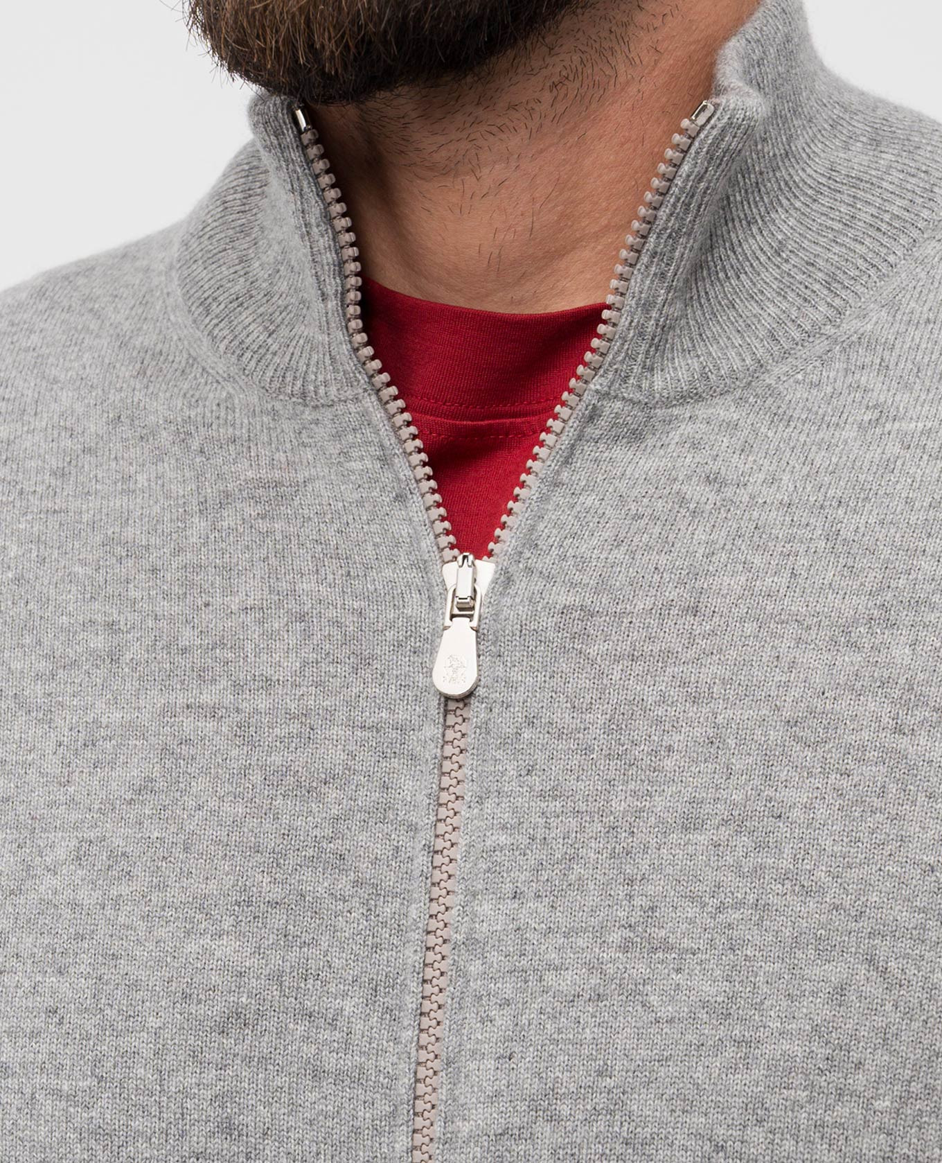 

Grey melange cashmere cardigan Brunello Cucinelli