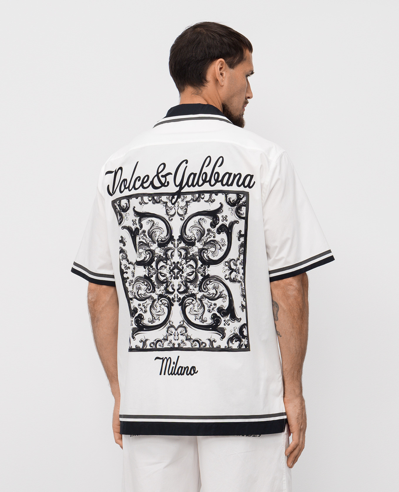 White short-sleeved shirt with print Dolce&Gabbana 4
