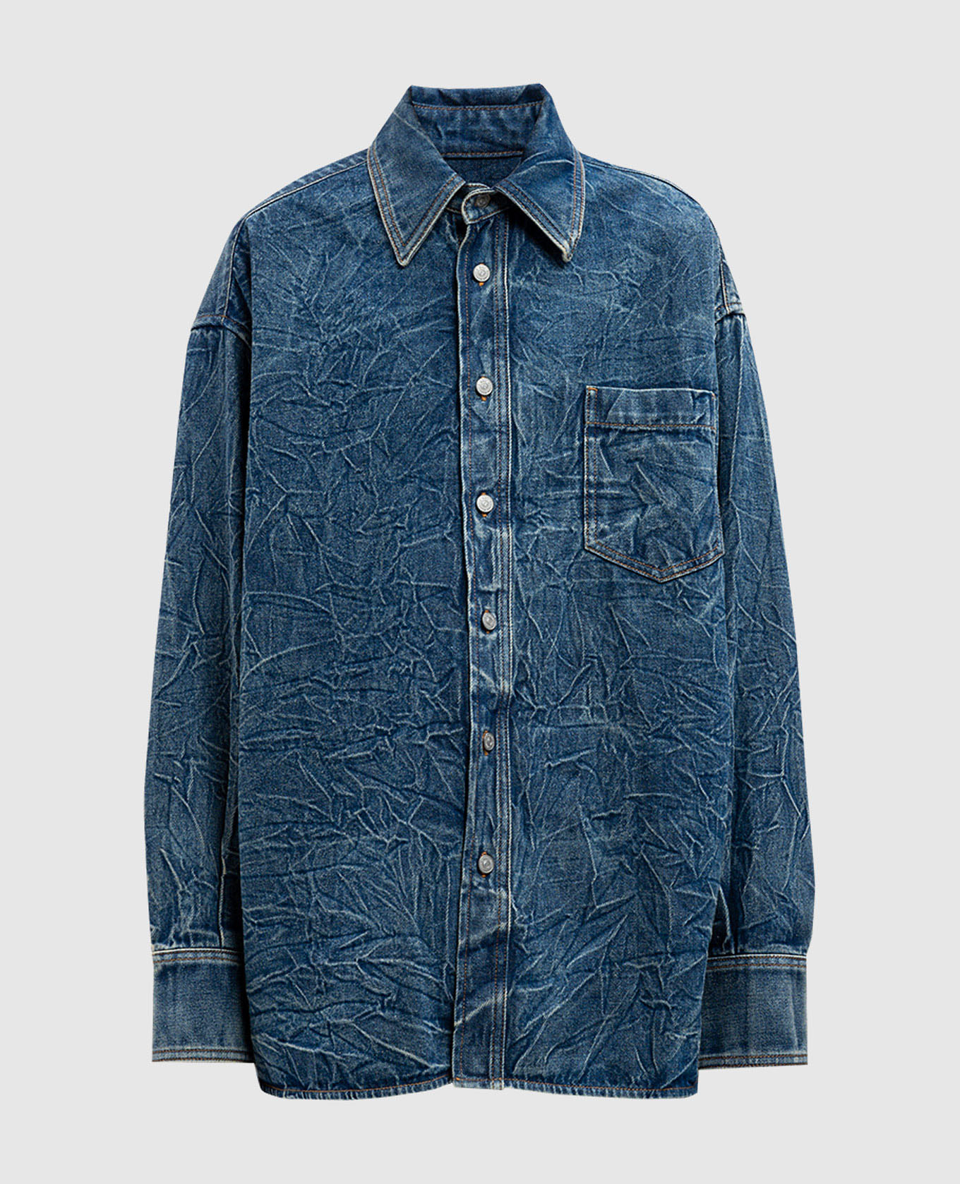 

Blue denim shirt with a reaper effect Maison Margiela MM6