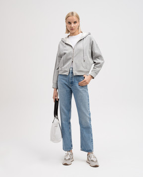 Peserico Gray sports jacket with lurex and monil chain S12004J001227