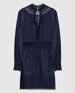 Twinset Blue mini dress with lace 251TP2380
