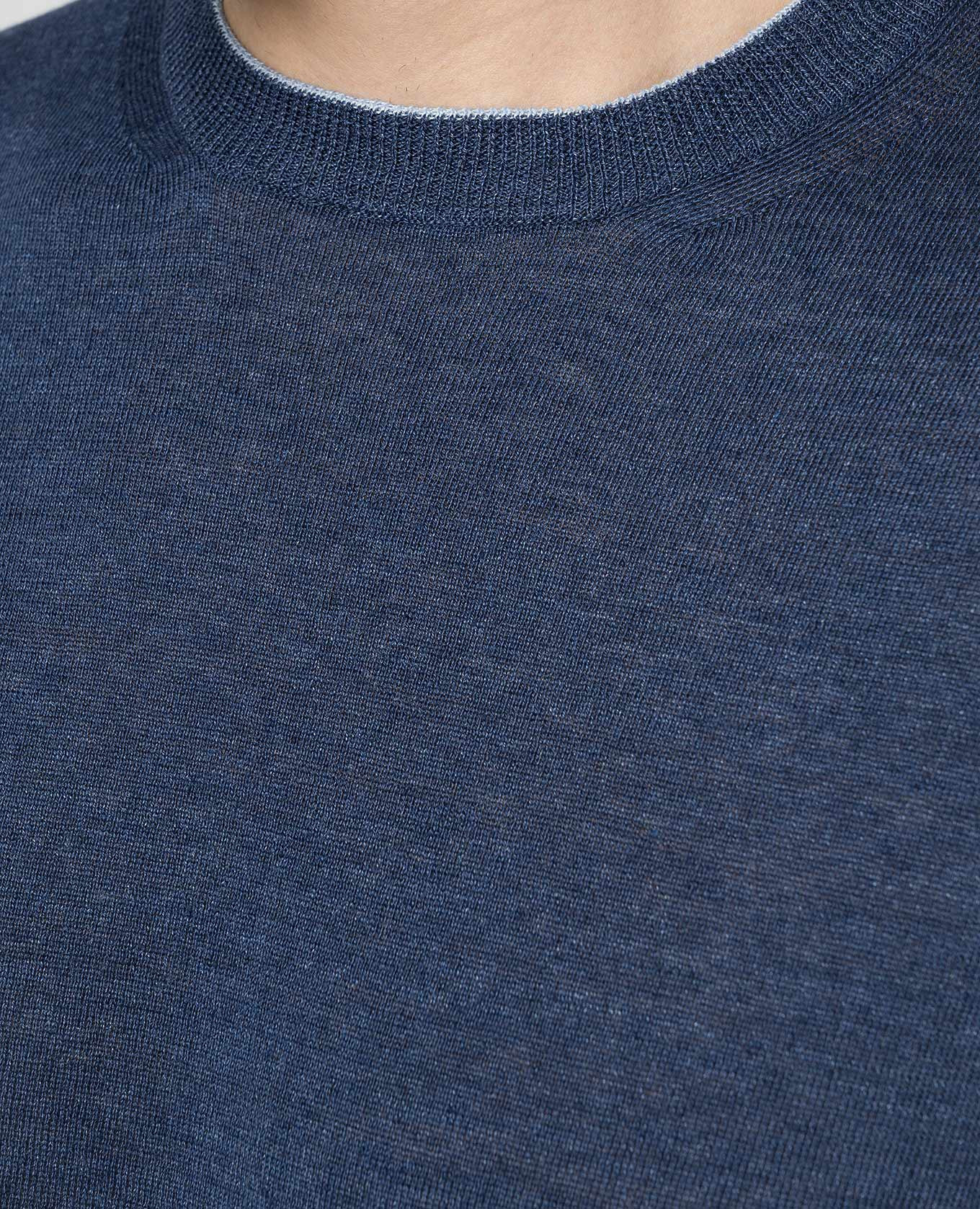 Blue t-shirt with linen and cashmere Cashmere&Whiskey 5