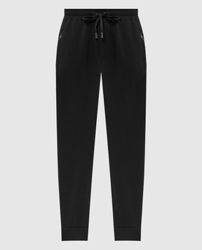 Dolce&Gabbana Black joggers with metallic logo GVXQHTG7F2G