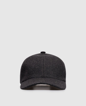 Cashmere&Whiskey Gray wool and cashmere cap 9925001
