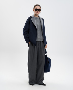Heresis Blue cropped wool coat DG8070H420