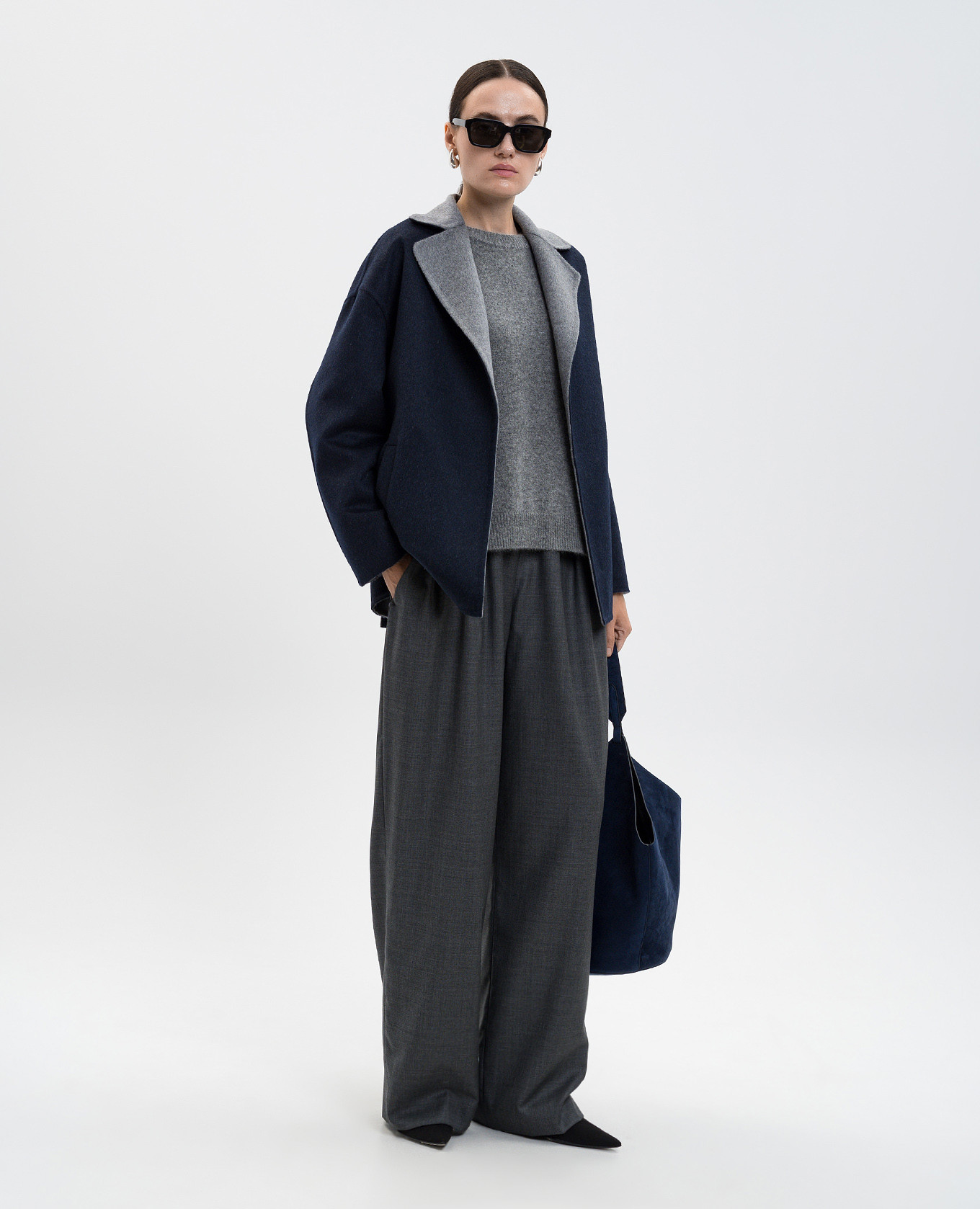 Blue cropped wool coat Heresis 2